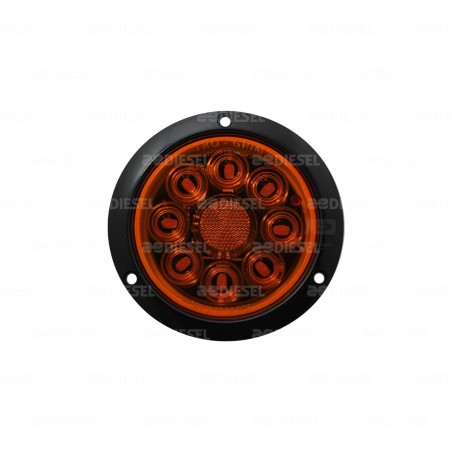 PLAFÓN 12/24V 8 LED 4" ÁMBAR NEGRO ALTA/BAJA/FIJA